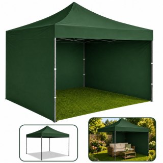 Namiot Ogrodowy Ekspresowy Pawilon Handlowy Cateringowy Zielony 3x3M