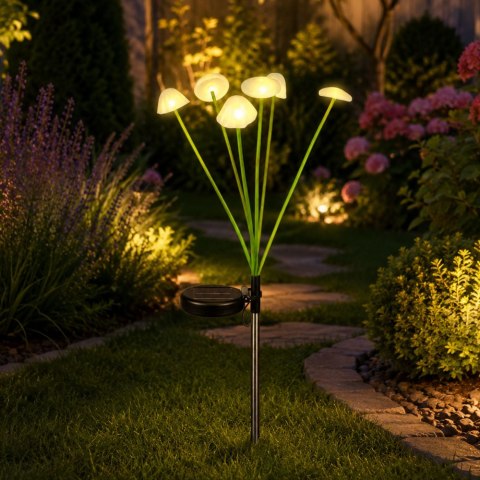 Lampka Solarna Ogrodowa Dekoracyjna Grzybki Ciepłe Światło LED 70cm