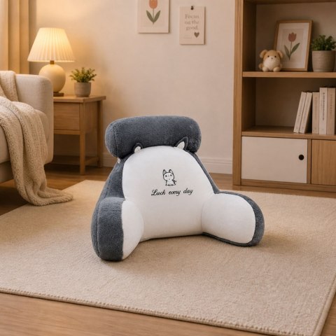 Oparcie Fotel Podparcie Pod Plecy Na Fotel Łóżko Biało Szary 60 x40 cm