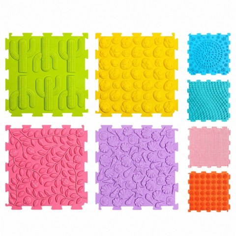 Sensoryczne Puzzle Silikonowe Mata Ścieżka Sensoryczna Kolorowe 25 cm 12el.