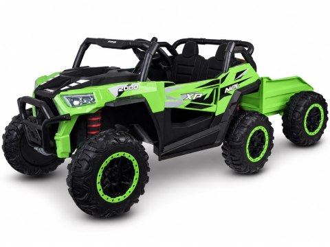 Buggy na Akumulator 4x24V z Przyczepką | Terenowe Auto dla Dzieci Zielone