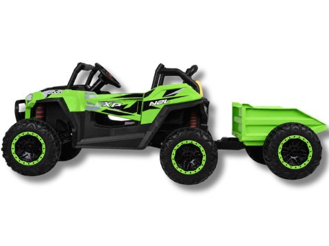 Buggy na Akumulator 4x24V z Przyczepką | Terenowe Auto dla Dzieci Zielone