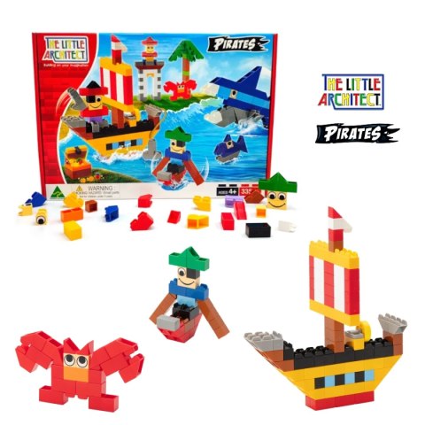 Klocki konstrukcyjne Pirates 335 el. - Little Architect 4+