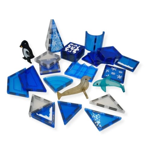 Klocki magnetyczne Ocean 36 el. z figurkami - Magnetic Tiles 3+