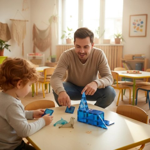 Klocki magnetyczne Ocean 36 el. z figurkami - Magnetic Tiles 3+