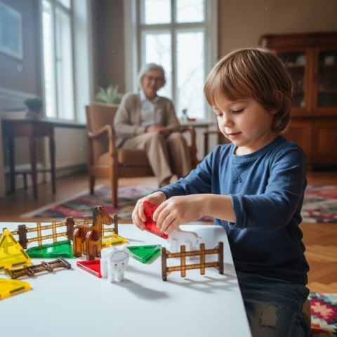 Klocki magnetyczne farma 26 el. - Magnetic Tiles 3+