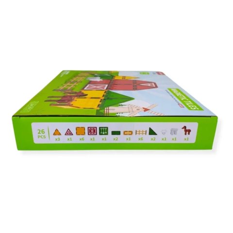 Klocki magnetyczne farma 26 el. - Magnetic Tiles 3+