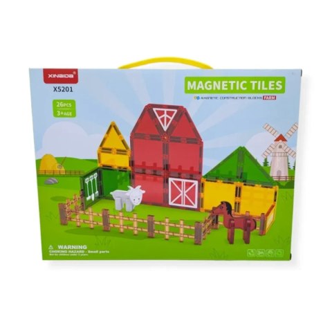 Klocki magnetyczne farma 26 el. - Magnetic Tiles 3+