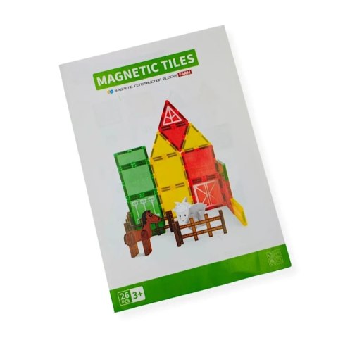 Klocki magnetyczne farma 26 el. - Magnetic Tiles 3+