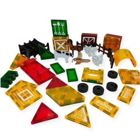 Klocki magnetyczne farma 76 el. - Magnetic Tiles 3+