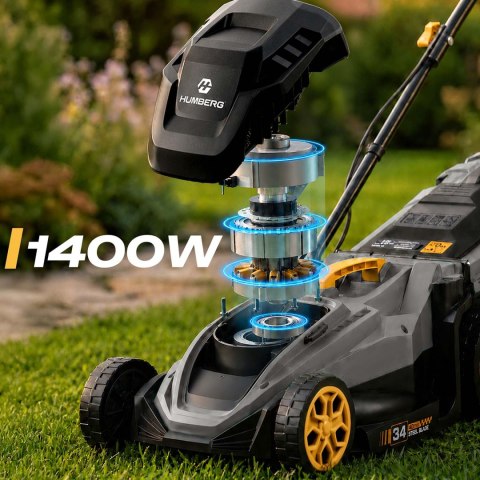 Kosiarka elektryczna lekka mocna z regulacją 1400W 34cm Humberg HM-612