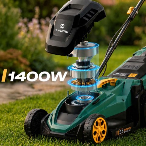 Kosiarka elektryczna lekka mocna z regulacją 1400W 34cm Humberg HM-612