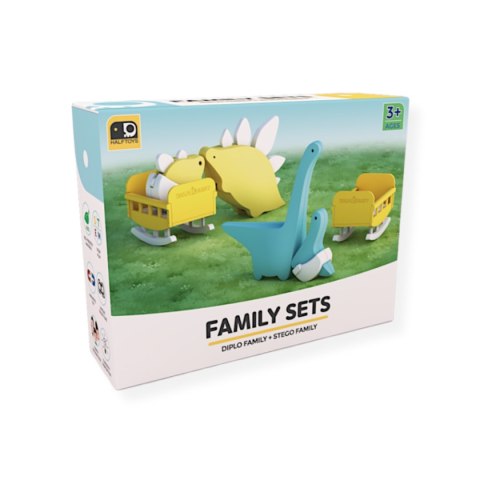 Magnetyczne figurki dinozaurów 3D rodzina - Half Toys 3+
