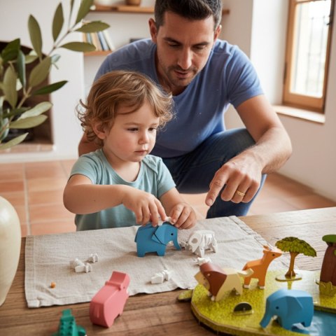 Magnetyczne zwierzaki Half Toys safari puzzle 3D - figurki 3+