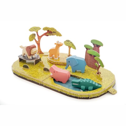 Magnetyczne zwierzaki Half Toys safari puzzle 3D - figurki 3+