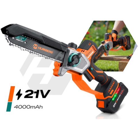 Piła łańcuchowa akumulatorowa 4.0Ah gałęziówka 10" 8" pilarka Humberg HM-437