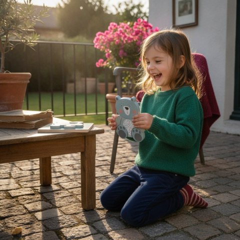 Drewniana układanka Miś 4 elementy - Adam Toys od 12 m-cy