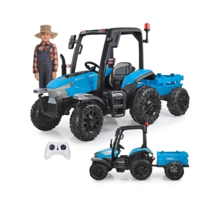 Duży Traktor z przyczepą 4x4+ pilot światło 12V 14Ah