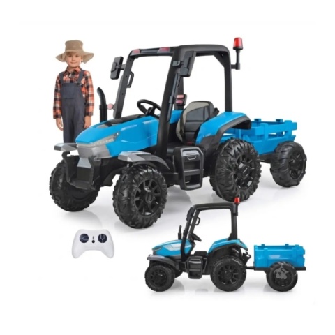 Duży Traktor z przyczepą 4x4+ pilot światło 12V 14Ah