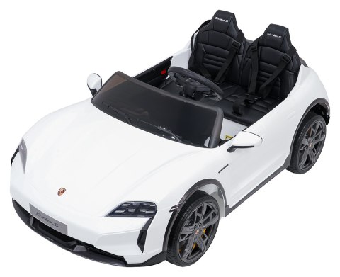Porsche Taycan Turbo S Biały 24V Autko na Akumulator 2x90W z Pilotem