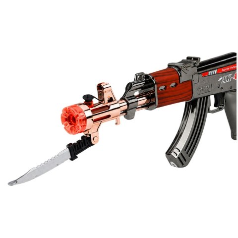 Karabin AK47 Broń Na Baterie Rekwizyt Nóż Efekt Dymny Światła Dźwięki