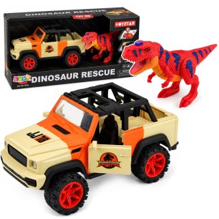 Samochód Terenowy Z Dinozaurem T-Rex Światła Dźwięki Otwierane Drzwi