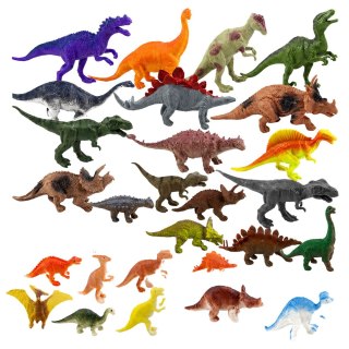 Zestaw Figurek W Pudełku Kolorowe Gumowe Dinozaury 34 Elementy