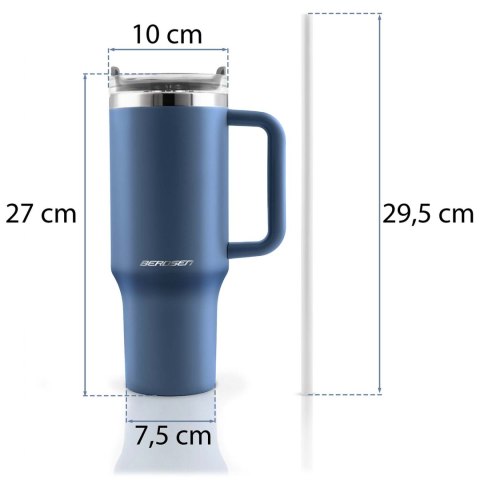 Termos próżniowy kubek z zestawem słomek 1180 ml Berdsen granatowy