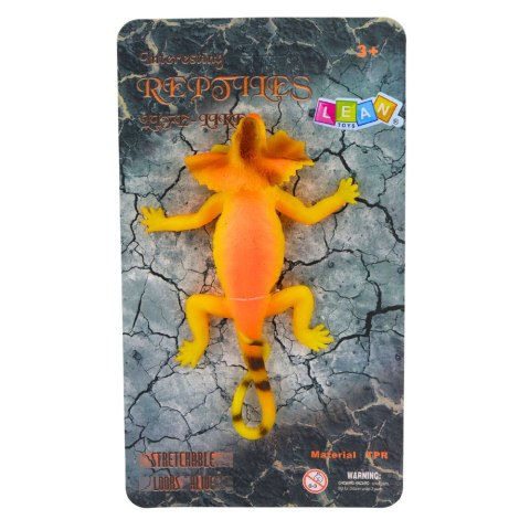 Jaszczurka Kołnierzasta Gumowa Figurka Rozciągliwa Realistyczna 19cm