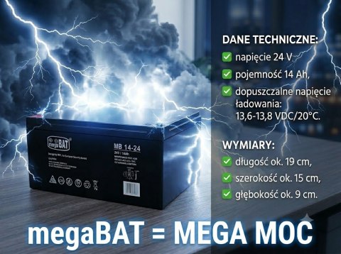 Akumulator VRLA MB 14-24 do pojazdów na akumulator