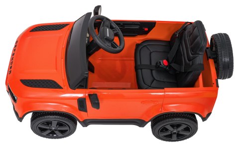 Auto Land Rover Defender pomarańczowe na akumulator dla dzieci + pilot R/C