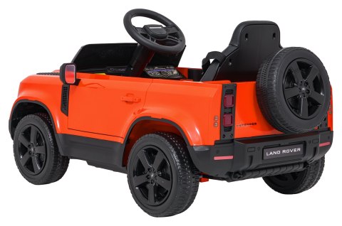 Auto Land Rover Defender pomarańczowe na akumulator dla dzieci + pilot R/C