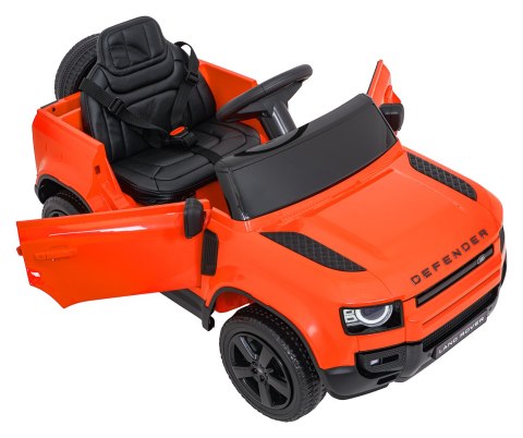 Auto Land Rover Defender pomarańczowe na akumulator dla dzieci + pilot R/C