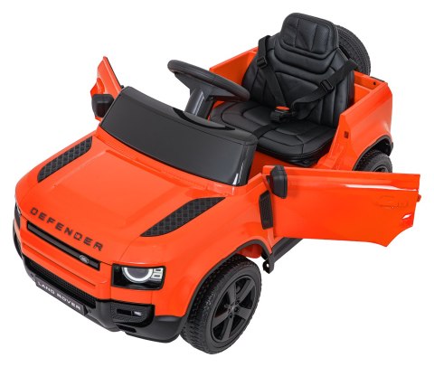 Auto Land Rover Defender pomarańczowe na akumulator dla dzieci + pilot R/C