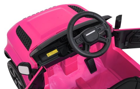 Auto Land Rover Defender różowe na akumulator dla dzieci + pilot R/C