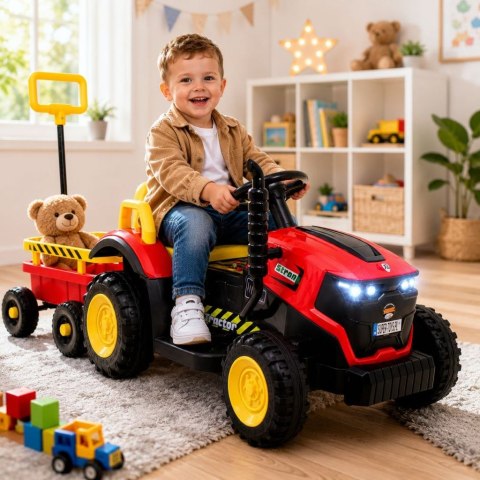 Super traktor STRONG z przyczepą z dyszlem,wózkiem/FB319T