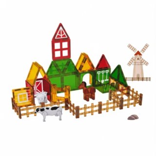 Klocki magnetyczne Farma 46 el. z figurkami - X-Bida 3+