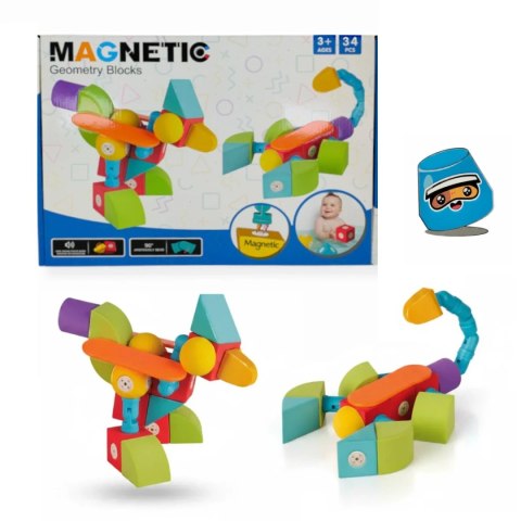 Klocki magnetyczne piankowe EVA 34 el. - MagTic 3+
