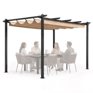 Pergola ogrodowa tarasowa 3x4 m stalowa altana zadaszenie beżowa MultiGarden