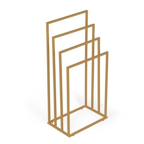 Stojak na ręczniki wieszak wolnostojący metalowy 4 ramiona złoty ModernHome