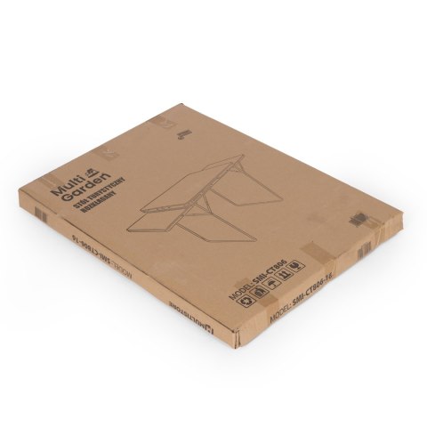 Stolik turystyczny 120x60 cm składany w walizkę 2 półki biały MultiGarden