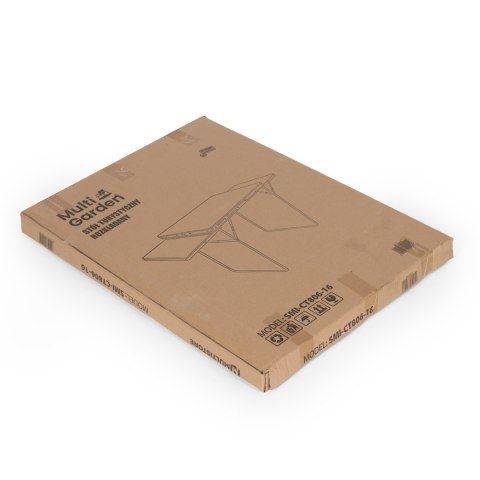 Stolik turystyczny 120x60 cm składany w walizkę 2 półki brązowy MultiGarden