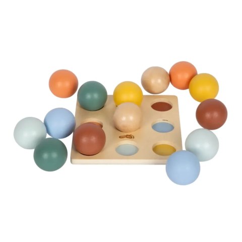 Drewniana gra sortowanie kolorów z kulkami Montessori - Small Foot 1+