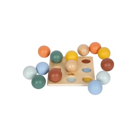 Drewniana gra sortowanie kolorów z kulkami Montessori - Small Foot 1+
