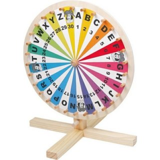 Koło fortuny drewniane z cyframi i literami - Small Foot 5+