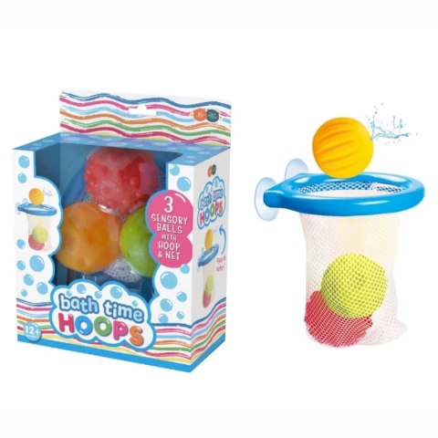 Koszykówka do kąpieli z koszem i 3 piłeczkami - Buddy & Barney 12m+