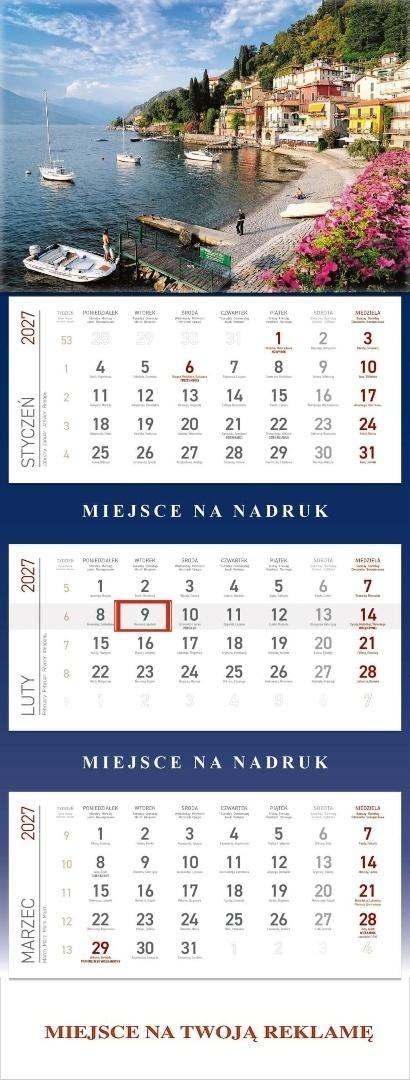 Kalendarz 2027 trójdzielny Zatoka