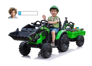 Wielki traktor/koparka na akumulator 720-T z przyczepką 2x45W SX2068