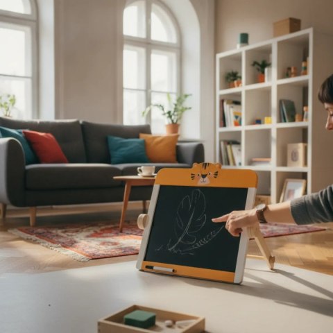 Dwustronna drewniana tablica kredowa i magnetyczna dla dzieci - Small Foot 4+