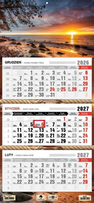 Kalendarz 2027 trójdzielny Orłowo